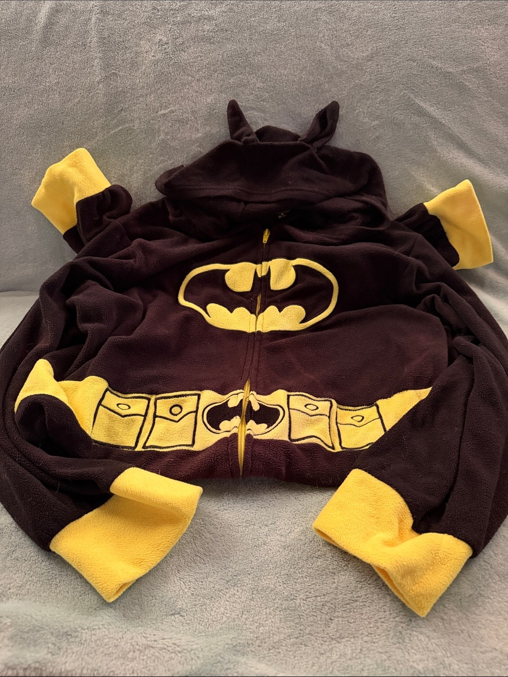 Black and Yellow Batman adult onesie SIZE M (8-10)